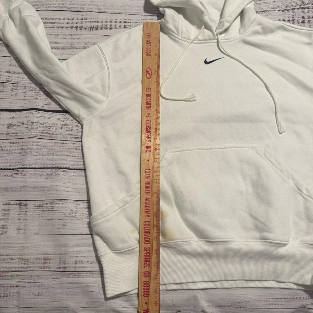 (STAINS)‎ Nike Fleece Pullover Hoodie Sweater White Men's Size Medium